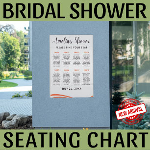 Simple Elegan Editable Bridal Shower Seating Chart