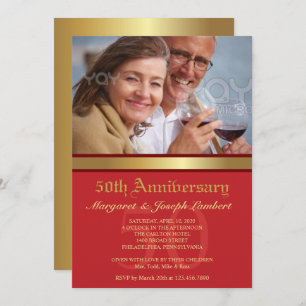 Simple Elegance 50th Wedding Anniversary Invite