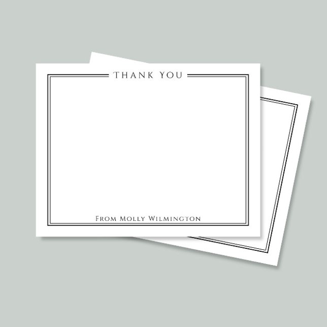 Simple Elegance Black & White Thank You Note Card (Creator Uploaded)