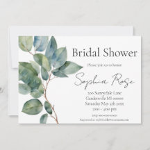 Simple elegance botanical greenery bridal shower 