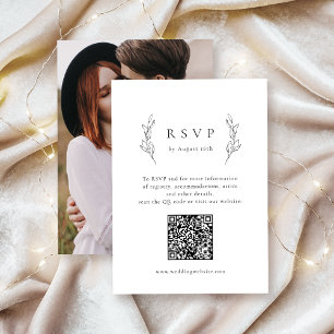 Simple elegance botanical greenery QR code wedding Invitation