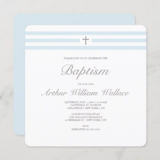 Simple elegance boys baptism invitation