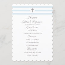 Simple Elegance Boys Baptism Menu