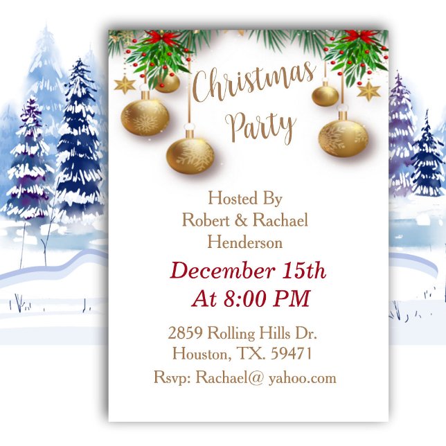 Simple Elegance Christmas Party Invitation (Creator Uploaded)
