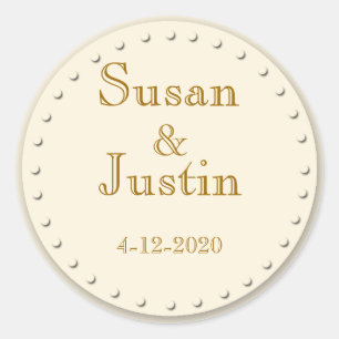 Simple Elegance Cream Round Stickers