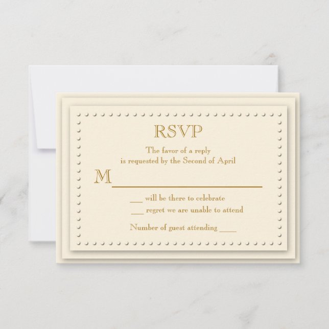 Simple Elegance Cream RSVP Card (Front)