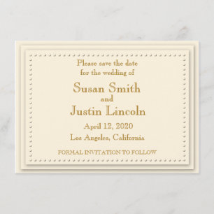 Simple Elegance Cream Save The Date Card