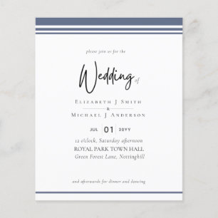Simple Elegance Dusty Blue Modern Budget Wedding Flyer