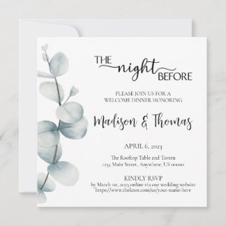 Simple Elegance Eucalyptus - Welcome Dinner Invite