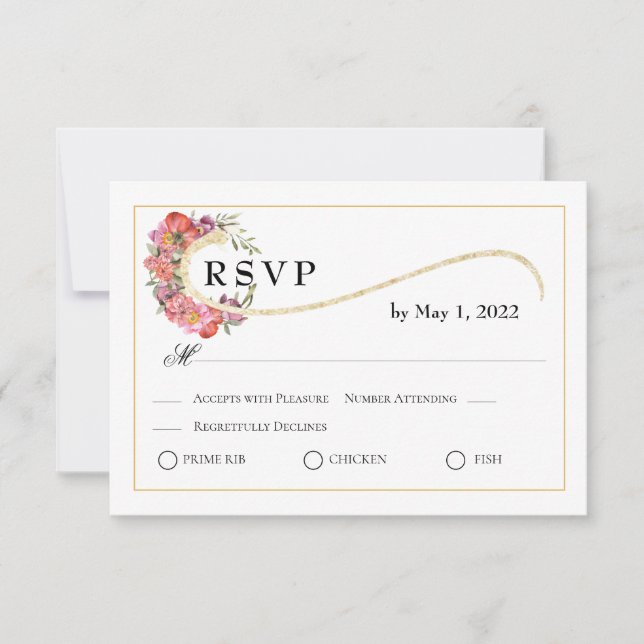 Simple Elegance, Floral RSVP Card (Front)