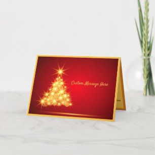 Simple Elegance Golden Christmas Tree Lights Card