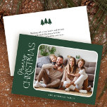 Simple Elegance Merry Christmas Photo Holiday Card<br><div class="desc">This simple and elegant Merry Christmas greeting card features one photo on a dark green background. The backside offers custom text for your own personal message.</div>