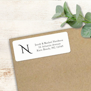 Simple Elegance Monogram Return Address Label