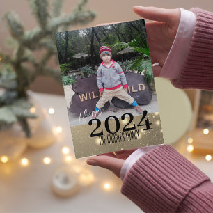 Simple Elegance New year photo Holiday Card