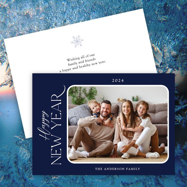 Simple Elegance New Years Photo Holiday Card (Creator Uploaded)
