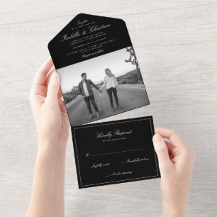 Simple Elegance Photo Wedding All In One Invitatio All In One Invitation