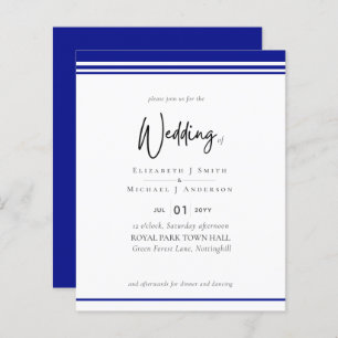 Simple Elegance Royal Blue Modern Budget Wedding