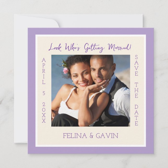 Simple Elegance! Save the Date Flat Card (Front)