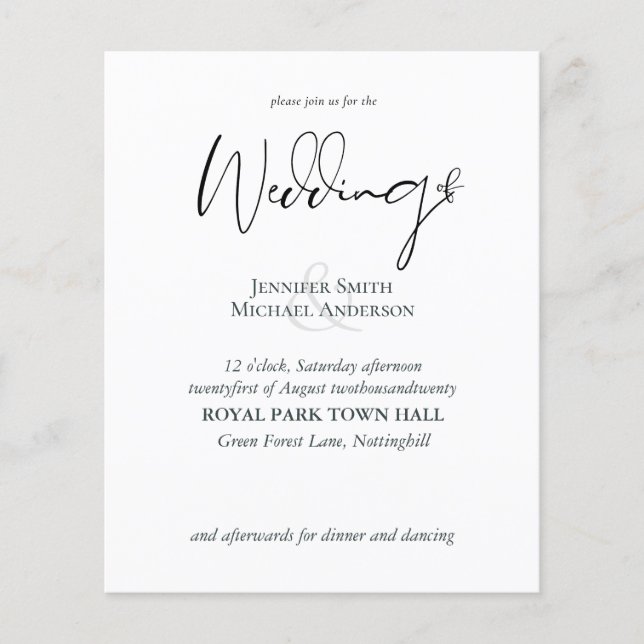 Simple Elegance Script Modern Wedding (Front)
