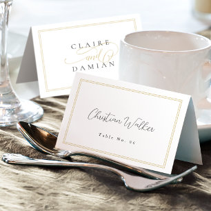 Simple Elegance Script Wedding Foldable Place Card