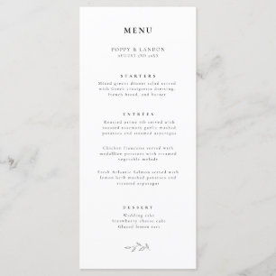 Simple Elegance Typography & Botanical Menu