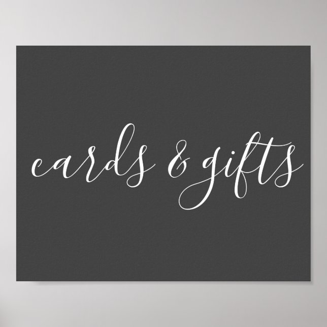 Simple Elegance Wedding Cards and Gifts Sign (Front)