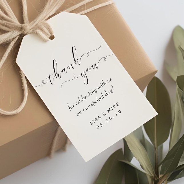 Simple Elegance Wedding Favour Thank You Gift Tags (Creator Uploaded)