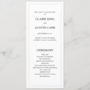 Simple Elegance Wedding Programs
