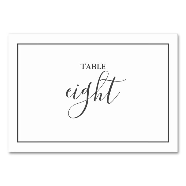 Simple Elegance Wedding Table Numbers (Front)
