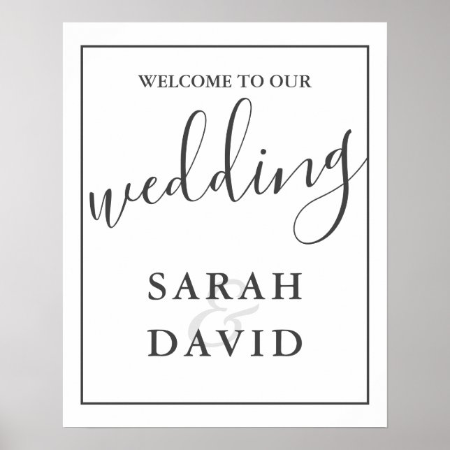 Simple Elegance Wedding Welcome Sign (Front)