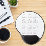 Simple Elegant 2025 Calendar Home Office Ergonomic Gel Mouse Pad<br><div class="desc">Custom, elegant script typography, simple plain black and white, yearly 2025 calendar, dust and stain resistant full year calendar mousepad / mousemat with ergonomic gel-pad wrist support and non-skid base, for home and office. Makes a great custom gift for your loved ones, mum, dad, husband, wife, son, daughter, brother, sister,...</div>