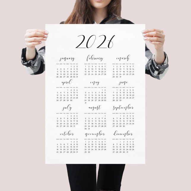 Simple elegant 2026 calendar poster (Creator Uploaded)