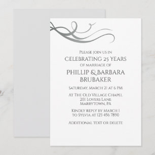 Simple Elegant 25th Wedding Anniversary Party Invitation