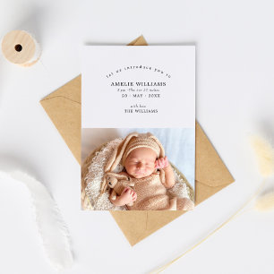 Simple Elegant 2 Photos New Baby Thank You Card