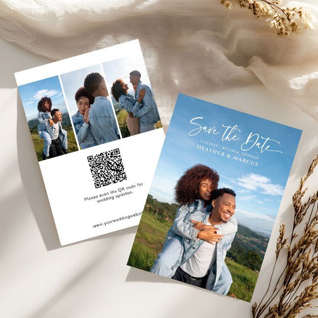 Simple Elegant 4-Photo Calligraphy QR Code (Creator Uploaded)