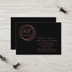 Simple & Elegant Abstract Rose Gold Circles Calling Card