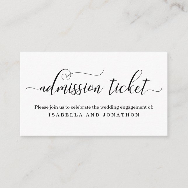 Simple Elegant Admission Ticket Enclosure Card (Front)