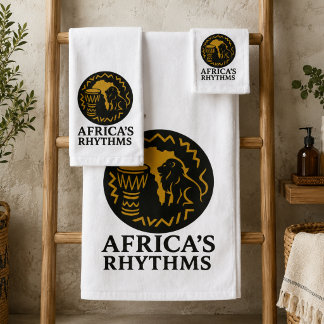 Simple Elegant African Tribal Drum Dance Towel Set