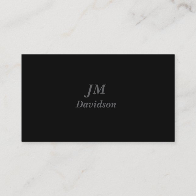 Simple, Elegant, and Professional Black Business Card (Front)