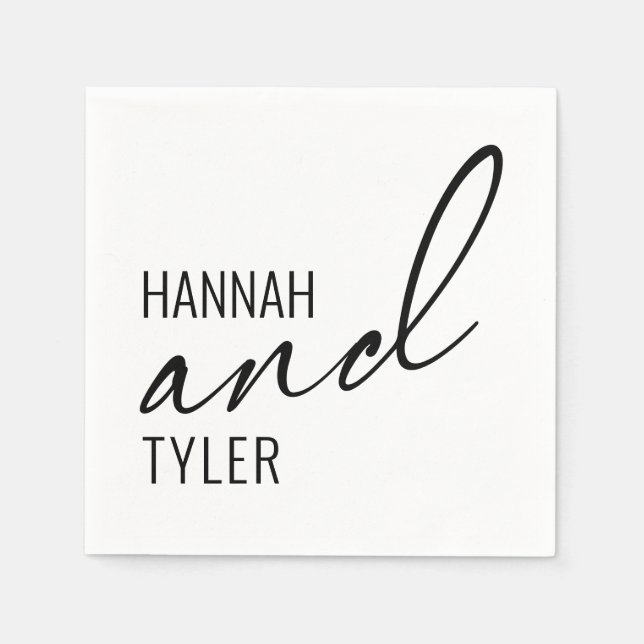 Simple Elegant "and" Typography for Personalised Napkin (Front)