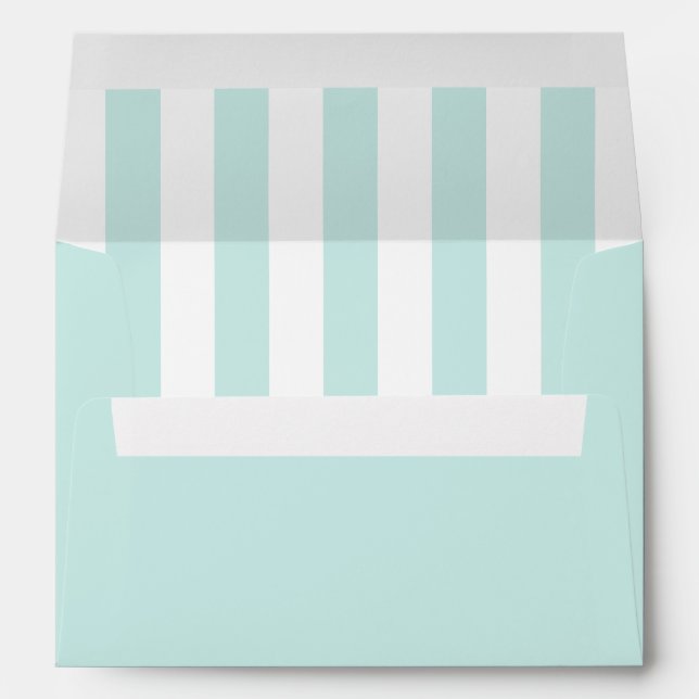 Simple Elegant Aqua Stripes Pattern Envelope (Back (Bottom))
