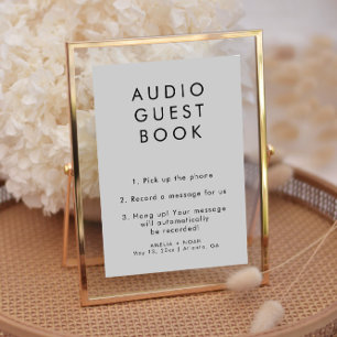 Simple Elegant Audio Guestbook Wedding Sign Invitation