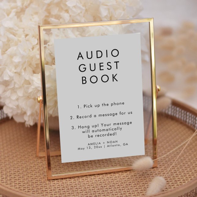 Simple Elegant Audio Guestbook Wedding Sign Invitation (Creator Uploaded)