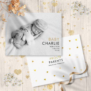 Simple Elegant Baby Photo Birth Announcement Postcard