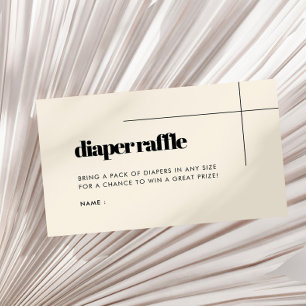 Simple elegant baby shower diaper raffle insert