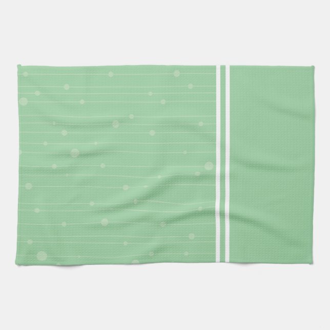 Simple elegant bamboo forest mint green stripes tea towel (Horizontal)