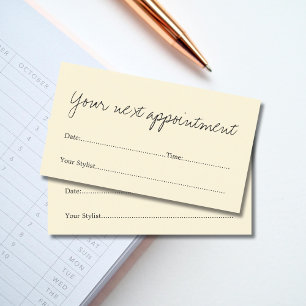 Simple Elegant Beauty Salon Appointment Card