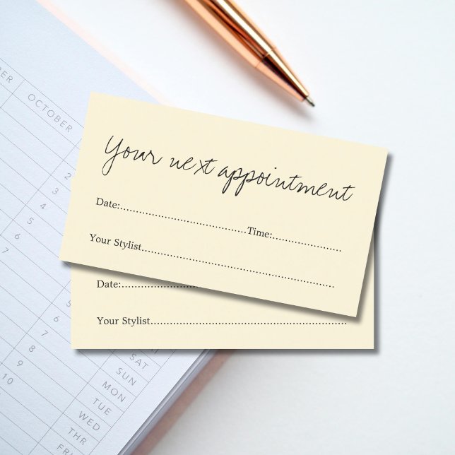 Simple Elegant Beauty Salon Appointment Card (Creator Uploaded)