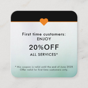 Simple Elegant Beauty Salon First Time Discount Card