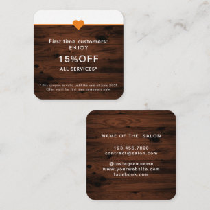 Simple Elegant Beauty Salon First Time Discount Card